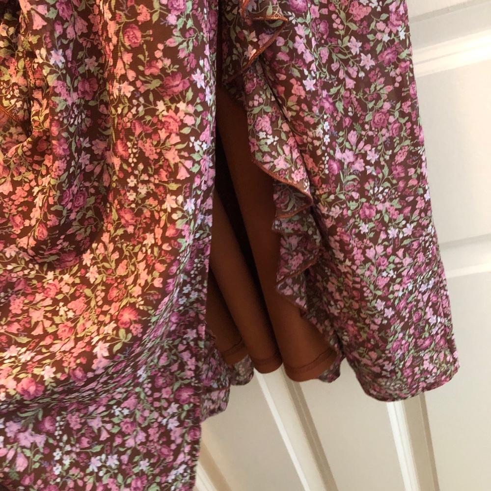 Brown Floral Midi Dress - Picture 8 of 8